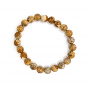 Gummiarmband mit Landschaftsjaspis (8 mm Kugeln)