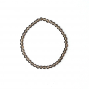 Gummiarmband mit Rauchquarz (Kugeln 3-4 mm glatt)