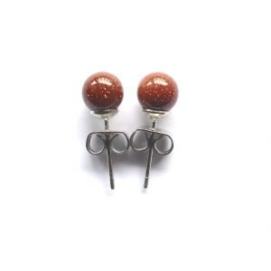 Ohrstecker (6 mm) aus Goldfluss