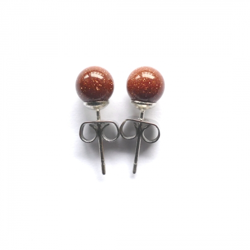 Ohrstecker (6 mm) aus Goldfluss
